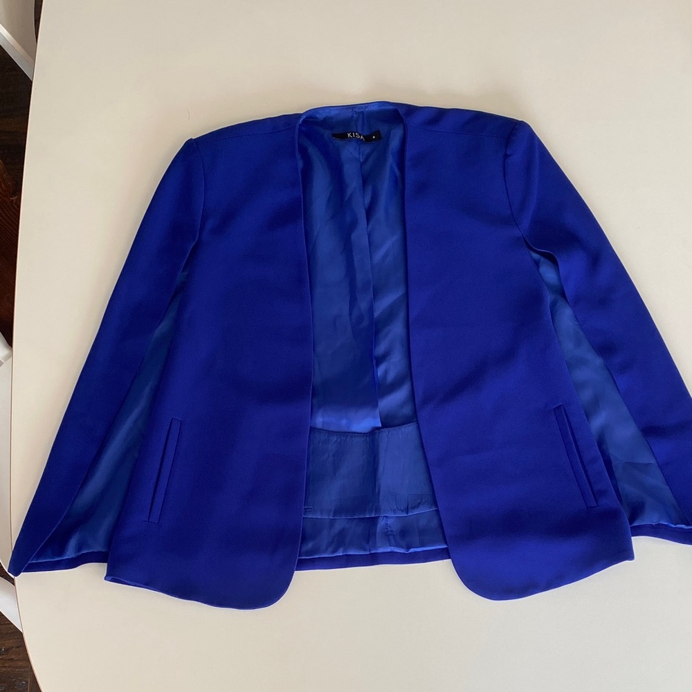 Vibrant Blue Capelet Blazer